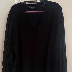 Adrianna Papell Black cardigan with Pleated Sleeves